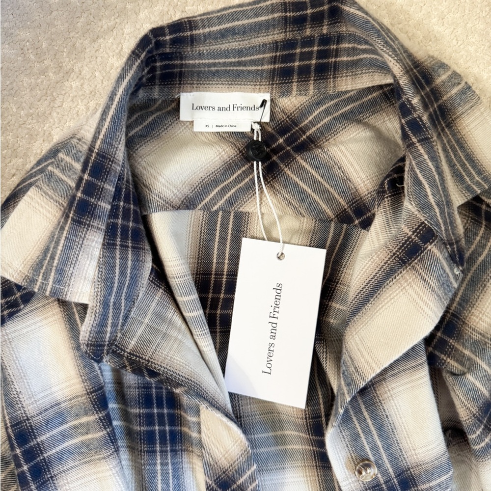 NWT revolve lovers & friends GELA OVERSIZED plaid flannel - Picture 5 of 5